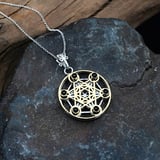Inlaid Metatron Cube Small Silver and Gold
