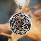 Double Helix-Golden Mean pendant Silver