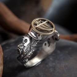 Musashi Samurai Water Ring Silver and Gold