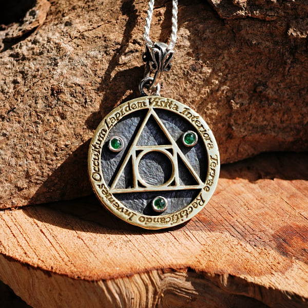 Philosopher's Stone Pendant Silver and Gold