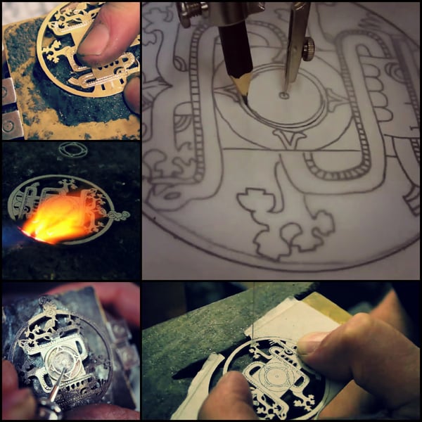 Mayan World Tree Pendant Silver and Gold