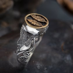 Musashi Samurai Wind Ring Silver and Gold