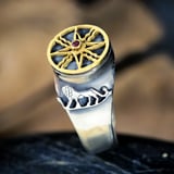 Anello Talismano Sole in Leone in argento e oro (*Limited Edition*)