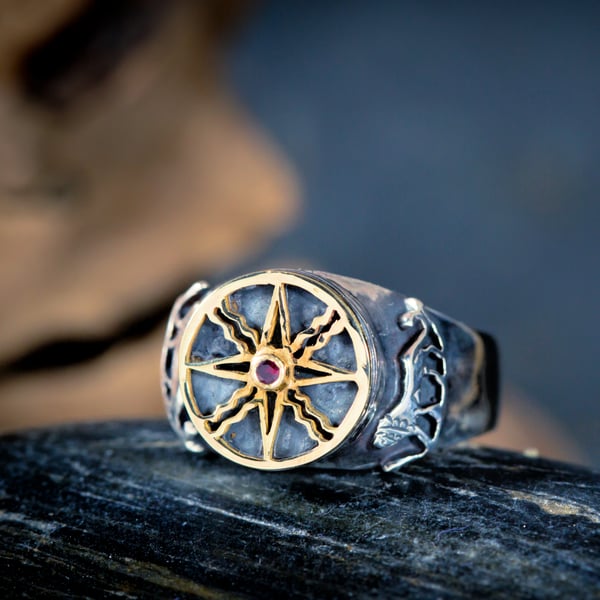 Sun in Leo Talisman Ring Silver and Gold (*Limited Edition*)