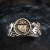 Musashi Samurai Water Ring Silver and Gold