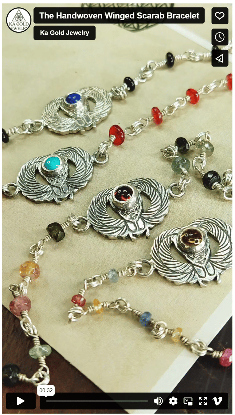 Handwoven Winged Scarab Bracelet