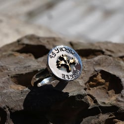Customized Ancient Hebrew Seal Silver and Gold Ring