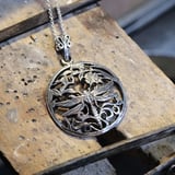 Samurai Dragonfly Pendant Silver