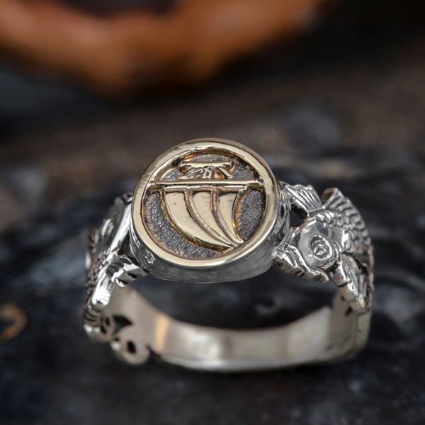 Musashi Samurai Water Ring Silver and Gold