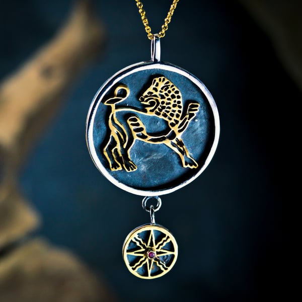 Pendente Talismano Sole in Leone in argento e oro (&amp;amp;amp;amp;amp;amp;amp;amp;amp;amp;amp;amp;amp;amp;amp;amp;amp;amp;