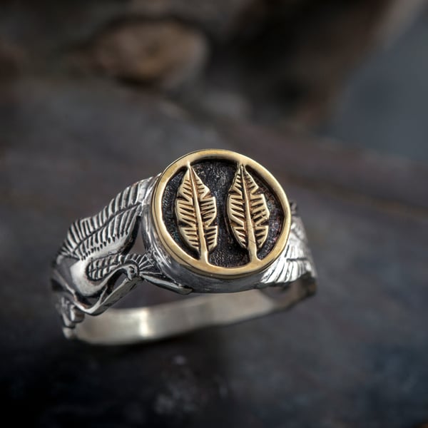 Musashi Samurai Wind Ring Silver and Gold