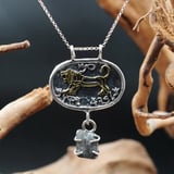 Rising Lion Pendant Silver and Gold