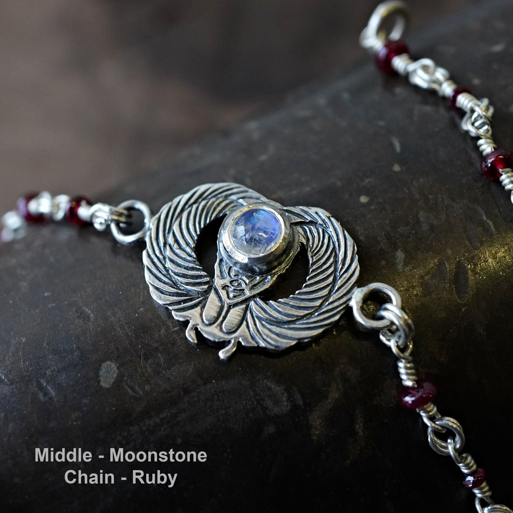 New Handwoven Winged Scarab
                      Bracelet