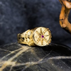 Anillo Talismán con el Sol en Leo de Oro 14K (*Limited Edition*)