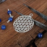 Inlaid Flower of Life Pendant Silver Small