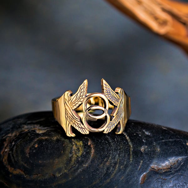 Vesica Pisces Ring Gold