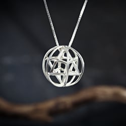 Merkaba Prana sphère argent moyen