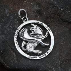 Shirdal Pendant–Persian Griffin Silver