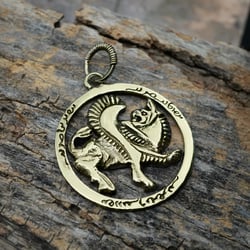 Shirdal Pendant–Persian Griffin Gold