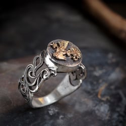 Musashi Samurai Fire Ring Silver and Gold