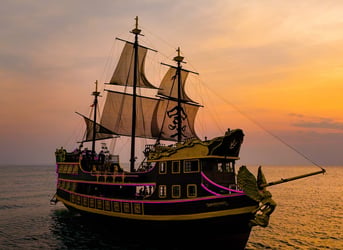 Lord Black Pearl Pirates Ship Pattaya Day Tour with round-trip share transfer within Pattaya City Area