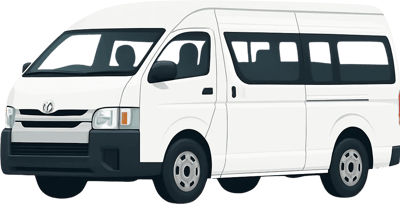 Generate _Toyota Commuter minivan, no text, no background elements, clean simple car graphic_ in a modern vector art style with a flat design aesthetic.png