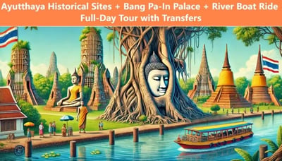 Private Ayutthaya Historical Full Day Tour Bang Pa-In Palace, River Boat Ride with Transfers (Duration: 10 Hours)
