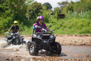 Chiang Mai: No.1 ATV 3 hrs Mae Wang, Elephant Feeding & Rafting & Waterfall