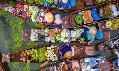 Damnoen Saduak Floating Market & Maeklong Railway Market Day Tour