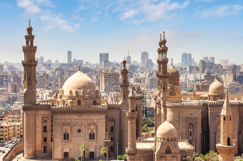Mosque Overlooking Cairo Cityscape