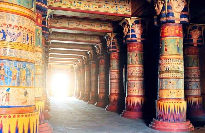 Colorful Walls With Egyptian Patterns