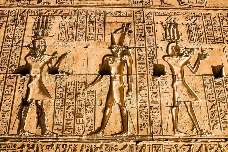 Ancient Egyptian Hieroglyphs Edfu Temple Of Horus