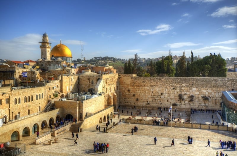 Western Wall In Front Of The Temple Mount Jerusalem