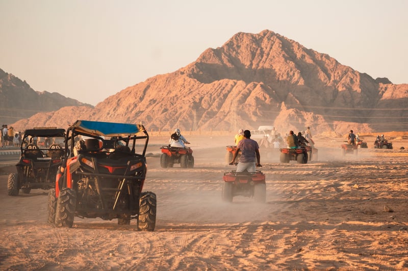 Tourists On Jeep Tour In Hurghada Desert