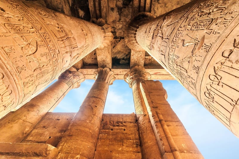 Large Stone Columns Horus Temple