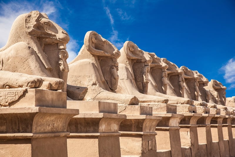 Sphinx Avenue At Karnak Temple