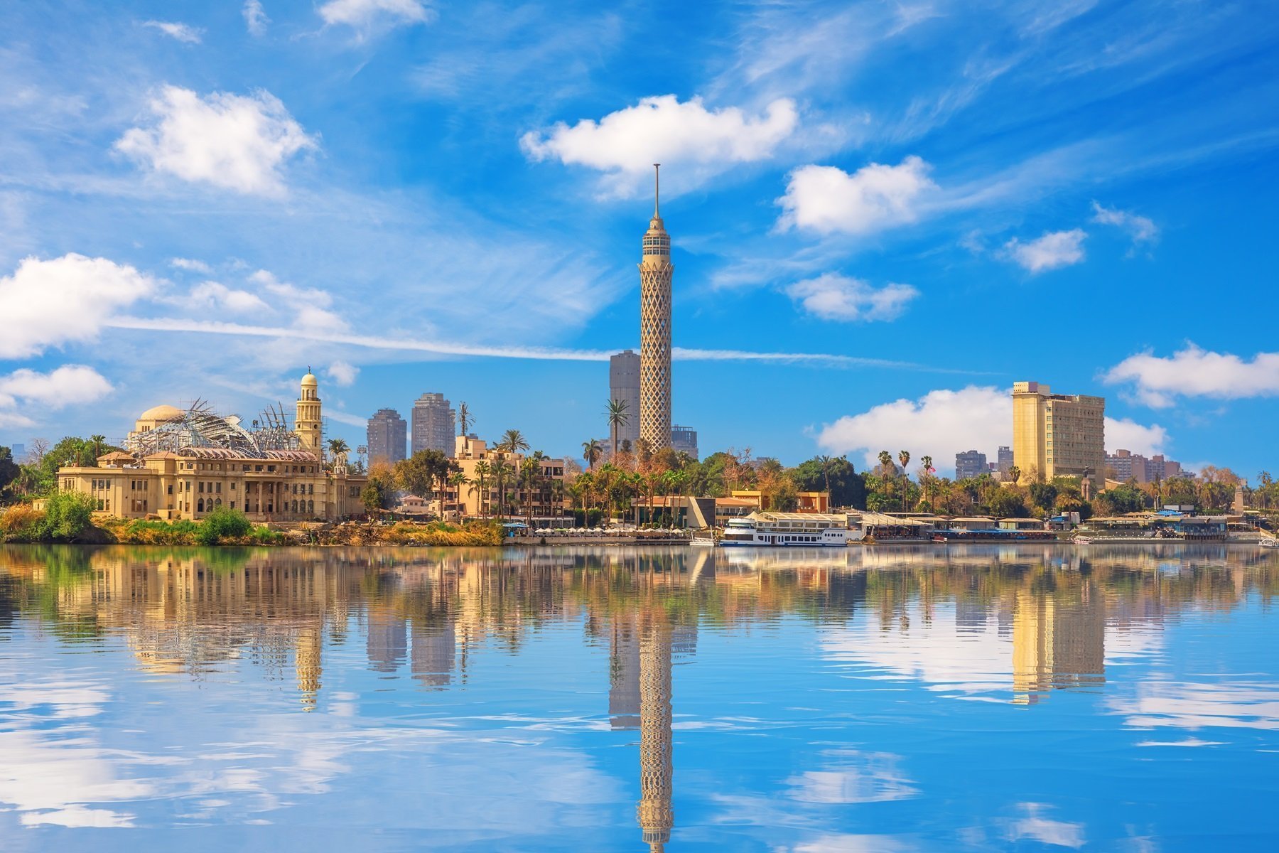 View Of Cairo Tower From The Nile