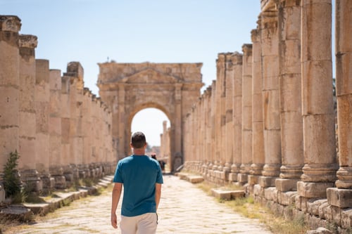 Roman Columns Of Jerash Amman