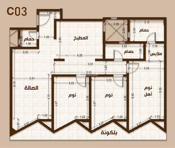 شقة 148 متر مربع ب 3 غرف الملقا، شمال الرياض، الرياض