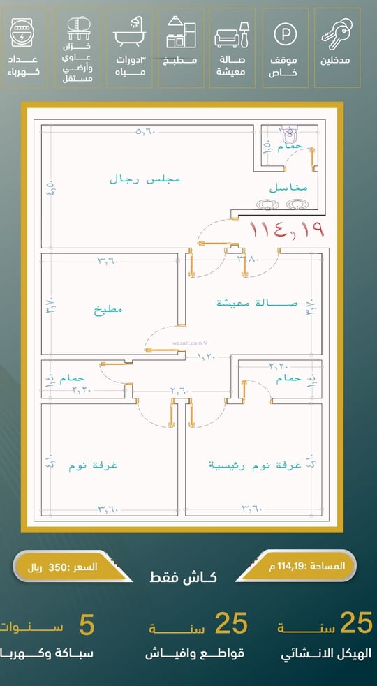 شقة 116 متر مربع ب 3 غرف النزهة، شمال جدة، جدة