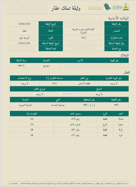 أرض 912 متر مربع جنوبية على شارع 14م المندسة، المدينة المنورة