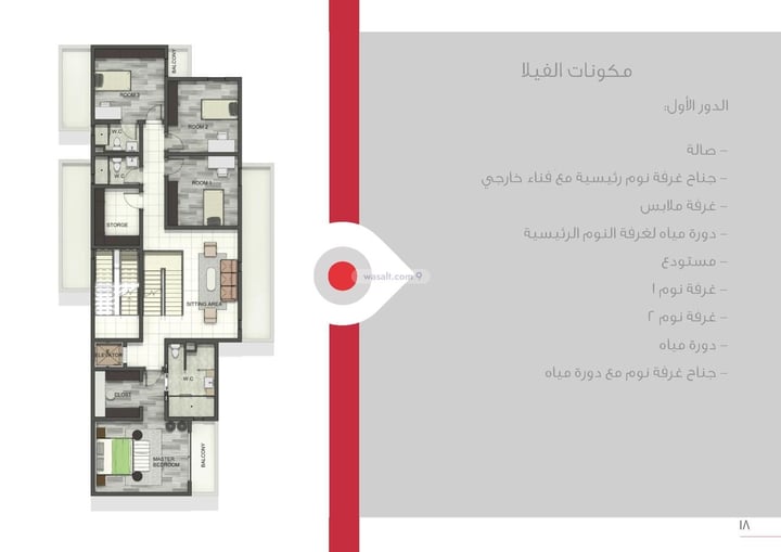 فيلا 360 متر مربع جنوبية على شارع 15م النرجس، شمال الرياض، الرياض