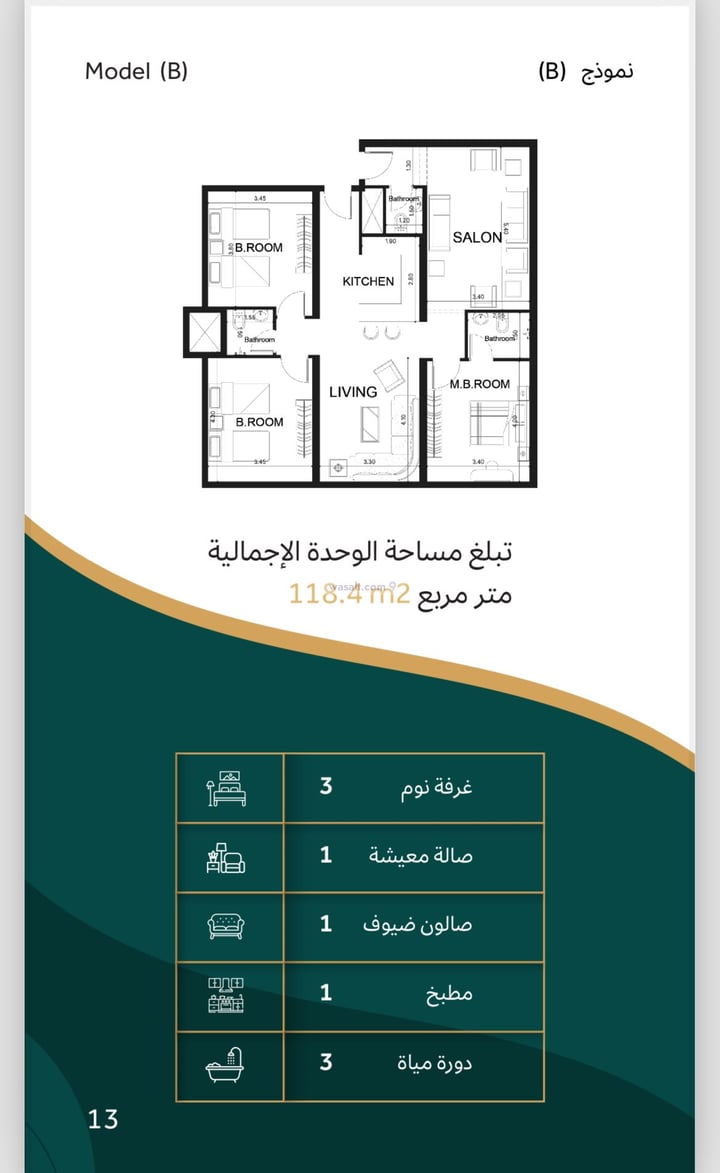 Apartment 800 SQM with 3 Bedrooms Ar Rabwah, North Jeddah, Jeddah