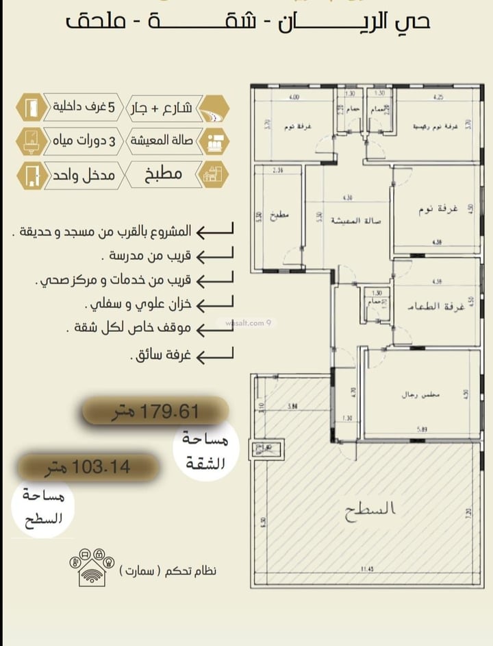 Apartment 135 SQM with 4 Bedrooms Ar Rayaan, East Jeddah, Jeddah