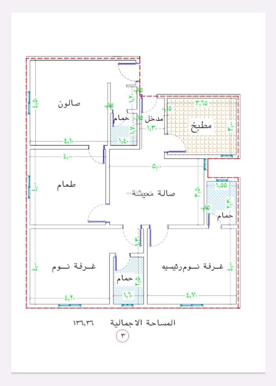 شقة 222 متر مربع ب 5 غرف الربوة، شمال جدة، جدة