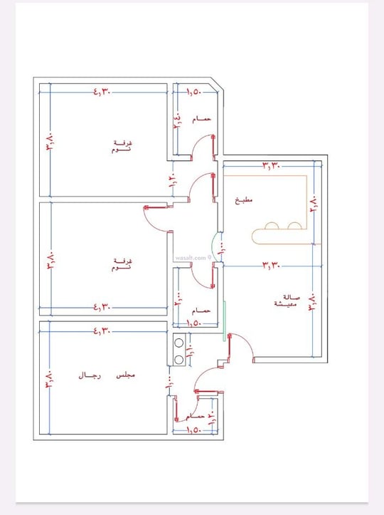 شقة 104 متر مربع ب 3 غرف النزهة، شمال جدة، جدة