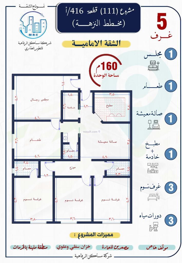 Apartment 143 SQM with 4 Bedrooms An Nuzhah, North Jeddah, Jeddah