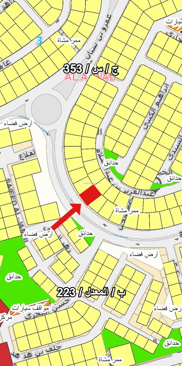 Land 609.61 SQM Facing West on 32m Width Street Al Ajwad, East Jeddah, Jeddah