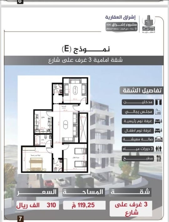 شقة 100 متر مربع ب 3 غرف الريان، شرق جدة، جدة