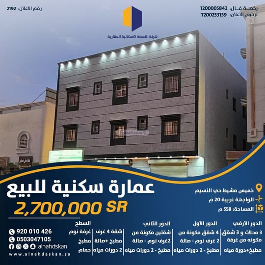 Building 558 SQM Facing West Al Naseem, Khamis Mushayt